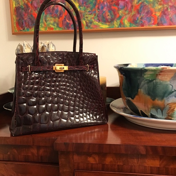 ALLIGATOR HANDBAG,VINTAGE - Picture 2 of 3